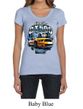 Ford Mustang Ladies Shirt Yellow White GT500 Scoop Neck Tee T-Shirt