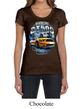 Ford Mustang Ladies Shirt Yellow White GT500 Scoop Neck Tee T-Shirt