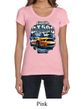 Ford Mustang Ladies Shirt Yellow White GT500 Scoop Neck Tee T-Shirt