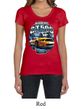 Ford Mustang Ladies Shirt Yellow White GT500 Scoop Neck Tee T-Shirt