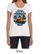 Ford Mustang Ladies Shirt Yellow White GT500 Scoop Neck Tee T-Shirt