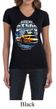 Ford Mustang Ladies Shirt Yellow White GT500 V-neck Tee T-Shirt