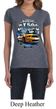 Ford Mustang Ladies Shirt Yellow White GT500 V-neck Tee T-Shirt