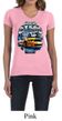 Ford Mustang Ladies Shirt Yellow White GT500 V-neck Tee T-Shirt