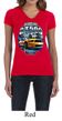 Ford Mustang Ladies Shirt Yellow White GT500 V-neck Tee T-Shirt
