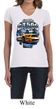 Ford Mustang Ladies Shirt Yellow White GT500 V-neck Tee T-Shirt