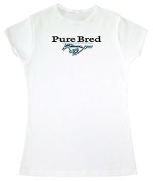 Ford Mustang Ladies T-Shirt - Pure Bred Adult White Tee Shirt
