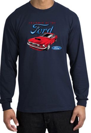 Ford Mustang Long Sleeve Shirt - Chairman Of The Ford Adult Navy Tee