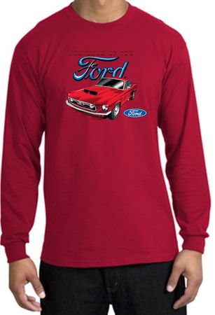 Ford Mustang Long Sleeve Shirt - Chairman Of The Ford Adult Red Tee