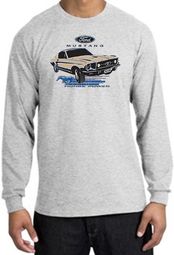 Ford Mustang Long Sleeve Shirt - Horsepower Adult Ash T-Shirt