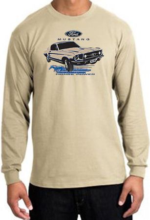 Ford Mustang Long Sleeve Shirt - Horsepower Adult Sand T-Shirt