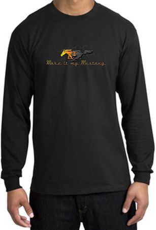 Ford Mustang Long Sleeve Shirt - Make It My Grill Adult Black T-Shirt