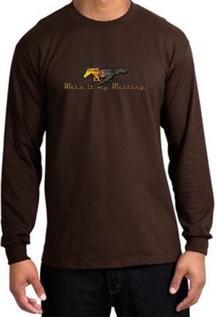 Ford Mustang Long Sleeve Shirt - Make It My Grill Adult Brown T-Shirt