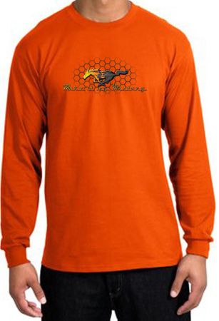 Ford Mustang Long Sleeve Shirt - Make It My Grill Adult Orange T-Shirt