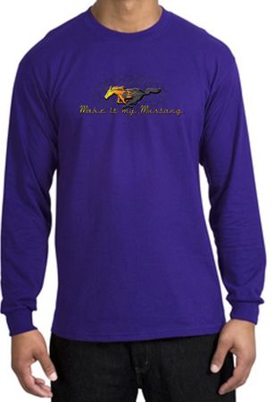 Ford Mustang Long Sleeve Shirt - Make It My Grill Adult Purple T-Shirt