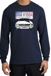 Ford Mustang Long Sleeve Shirt - USA 1964 Country Adult Navy T-Shirt Ford Mustang Long Sleeve Shirt - USA 1964 Country Adult Navy T-Shirt