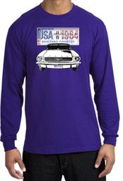 Ford Mustang Long Sleeve Shirt - USA 1964 Country Adult Purple T-Shirt Ford Mustang Long Sleeve Shirt - USA 1964 Country Adult Purple T-Shirt