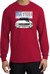 Ford Mustang Long Sleeve Shirt - USA 1964 Country Adult Red T-Shirt Ford Mustang Long Sleeve Shirt - USA 1964 Country Adult Red T-Shirt