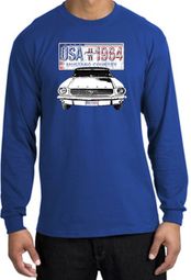 Ford Mustang Long Sleeve Shirt - USA 1964 Country Adult Royal T-Shirt Ford Mustang Long Sleeve Shirt - USA 1964 Country Adult Royal T-Shirt