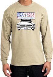Ford Mustang Long Sleeve Shirt - USA 1964 Country Adult Sand T-Shirt Ford Mustang Long Sleeve Shirt - USA 1964 Country Adult Sand T-Shirt
