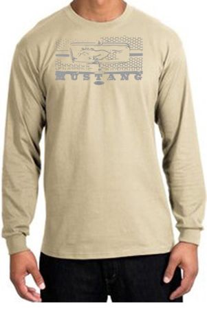 Ford Mustang Long Sleeve T-Shirt Legend Honeycomb Grille Natural Shirt