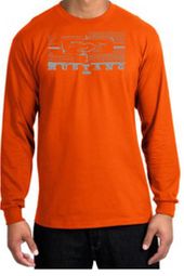 Ford Mustang Long Sleeve T-Shirt Legend Honeycomb Grille Orange Shirt Ford Mustang Long Sleeve T-Shirt Legend Honeycomb Grille Orange Shirt