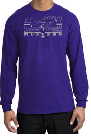 Ford Mustang Long Sleeve T-Shirt Legend Honeycomb Grille Purple Shirt