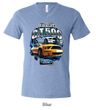 Ford Mustang Mens Shirt Yellow White GT500 Tri Blend V-neck Tee
