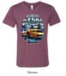 Ford Mustang Mens Shirt Yellow White GT500 Tri Blend V-neck Tee