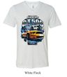 Ford Mustang Mens Shirt Yellow White GT500 Tri Blend V-neck Tee