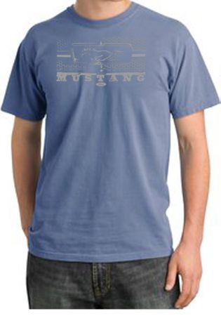 Ford Mustang Pigment Dyed Shirt Legend Honeycomb Grille Night Blue Tee