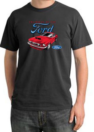 Ford Mustang Pigment Dyed T-Shirt - Chairman Of The Ford Dark Smoke