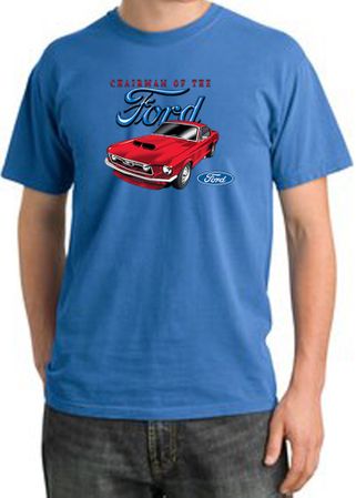 Ford Mustang Pigment Dyed T-Shirt - Chairman Of The Ford Medium Blue