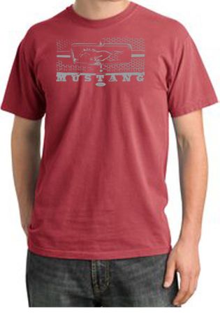 Ford Mustang Pigment Dyed T-Shirt Honeycomb Grille Dashing Red Tee