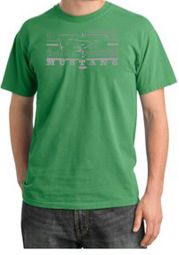 Ford Mustang Pigment Dyed T-Shirt Honeycomb Grille Piper Green Tee Ford Mustang Pigment Dyed T-Shirt Honeycomb Grille Piper Green Tee