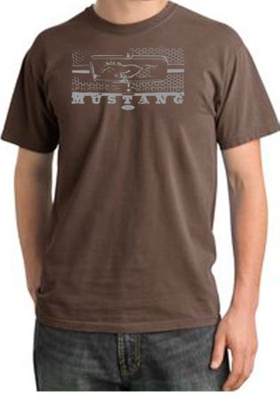 Ford Mustang Pigment Dyed T-Shirt Legend Honeycomb Grille Chesnut Tee