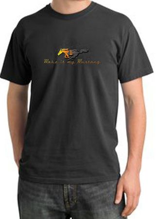 Ford Mustang Pigment Dyed T-Shirt - Make It My Grill Dark Smoke Tee