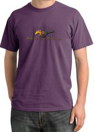 Ford Mustang Pigment Dyed T-Shirt - Make It My Mustang Grill Plum Tee