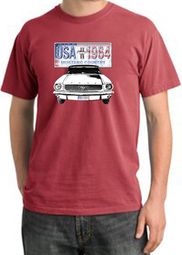 Ford Mustang Pigment Dyed T-Shirt USA 1964 Country Dashing Red Shirt Ford Mustang Pigment Dyed T-Shirt USA 1964 Country Dashing Red Shirt
