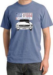 Ford Mustang Pigment Dyed T-Shirt - USA 1964 Country Night Blue Shirt Ford Mustang Pigment Dyed T-Shirt - USA 1964 Country Night Blue Shirt