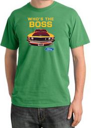 Ford Mustang Pigment Dyed T-Shirt - Who's The Boss 302 Piper Green Tee Ford Mustang Pigment Dyed T-Shirt - Who's The Boss 302 Piper Green Tee
