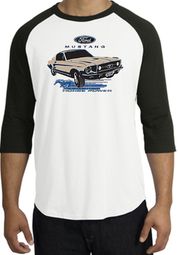 Ford Mustang Raglan Shirt - Horsepower Adult White/Black T-Shirt Ford Mustang Raglan Shirt - Horsepower Adult White/Black T-Shirt