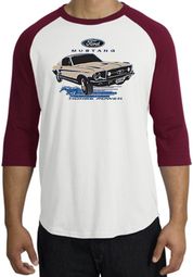 Ford Mustang Raglan Shirt - Horsepower Adult White/Cardinal T-Shirt Ford Mustang Raglan Shirt - Horsepower Adult White/Cardinal T-Shirt