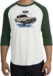 Ford Mustang Raglan Shirt - Horsepower Adult White/Forest T-Shirt Ford Mustang Raglan Shirt - Horsepower Adult White/Forest T-Shirt