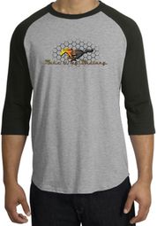 Ford Mustang Raglan Shirt - Make It My Grill Heather Grey/Black Tee Ford Mustang Raglan Shirt - Make It My Grill Heather Grey/Black Tee