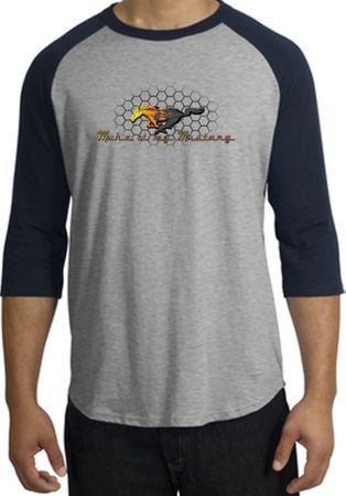 Ford Mustang Raglan Shirt - Make It My Grill Heather Grey/Navy Tee
