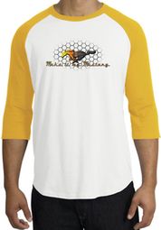 Ford Mustang Raglan Shirt - Make It My Mustang Grill White/Gold Tee Ford Mustang Raglan Shirt - Make It My Mustang Grill White/Gold Tee