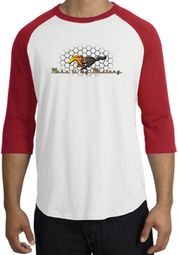 Ford Mustang Raglan Shirt - Make It My Mustang Grill White/Red Tee Ford Mustang Raglan Shirt - Make It My Mustang Grill White/Red Tee