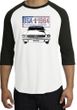 Ford Mustang Raglan Shirt - USA 1964 Country Adult White/Black T-Shirt