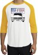 Ford Mustang Raglan Shirt - USA 1964 Country Adult White/Gold T-Shirt